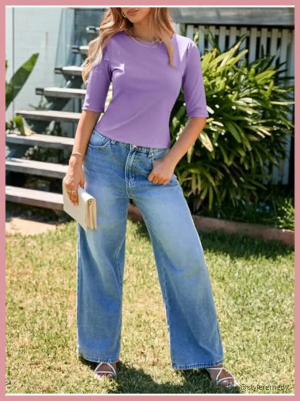 Ribbed Knit Crop Top - Slim Fit Half Sleeve Tee